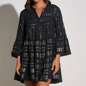 Elan Black and Silver Patterned Dress